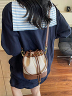 Bucket Straw Woven Shoulder Bag