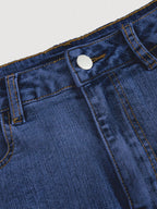 Solid Minimalist Casual Denim Skirt