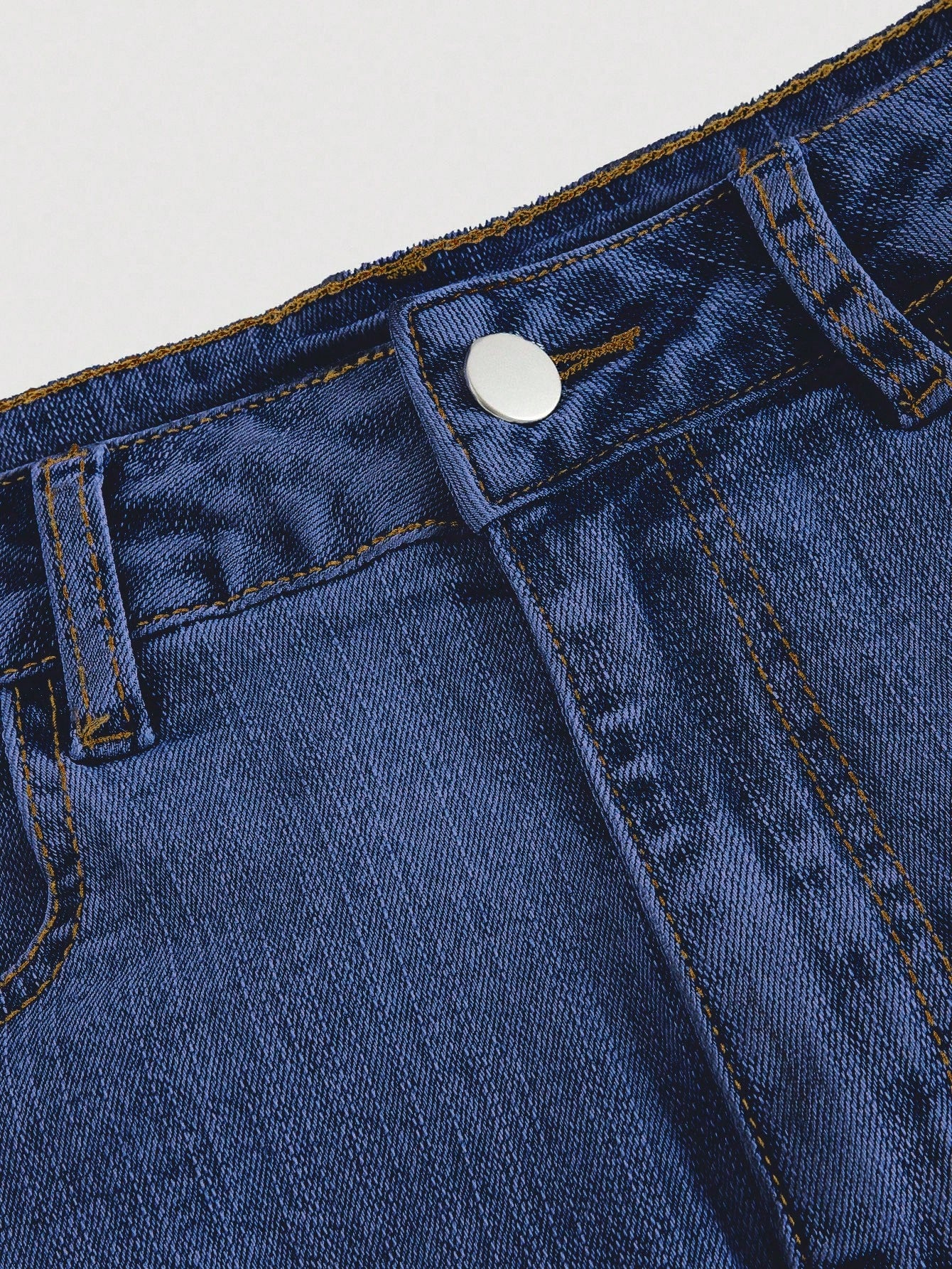 Solid Minimalist Casual Denim Skirt