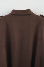 Brown coat with a collar on a white background