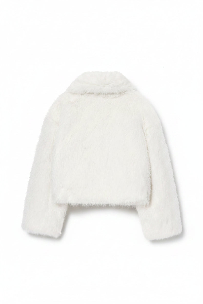 White fur coat on a white background