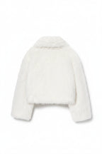 White fur coat on a white background