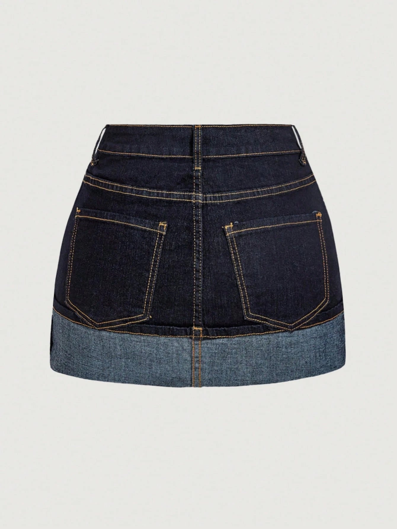Solid Minimalist Casual Denim Skirt