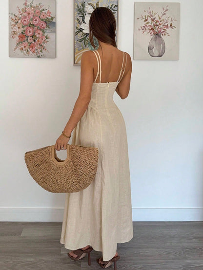 Ruffle Elegant A-Line Long Skirt Dress