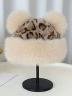 Vintage Leopard Mongolian Fur Hat