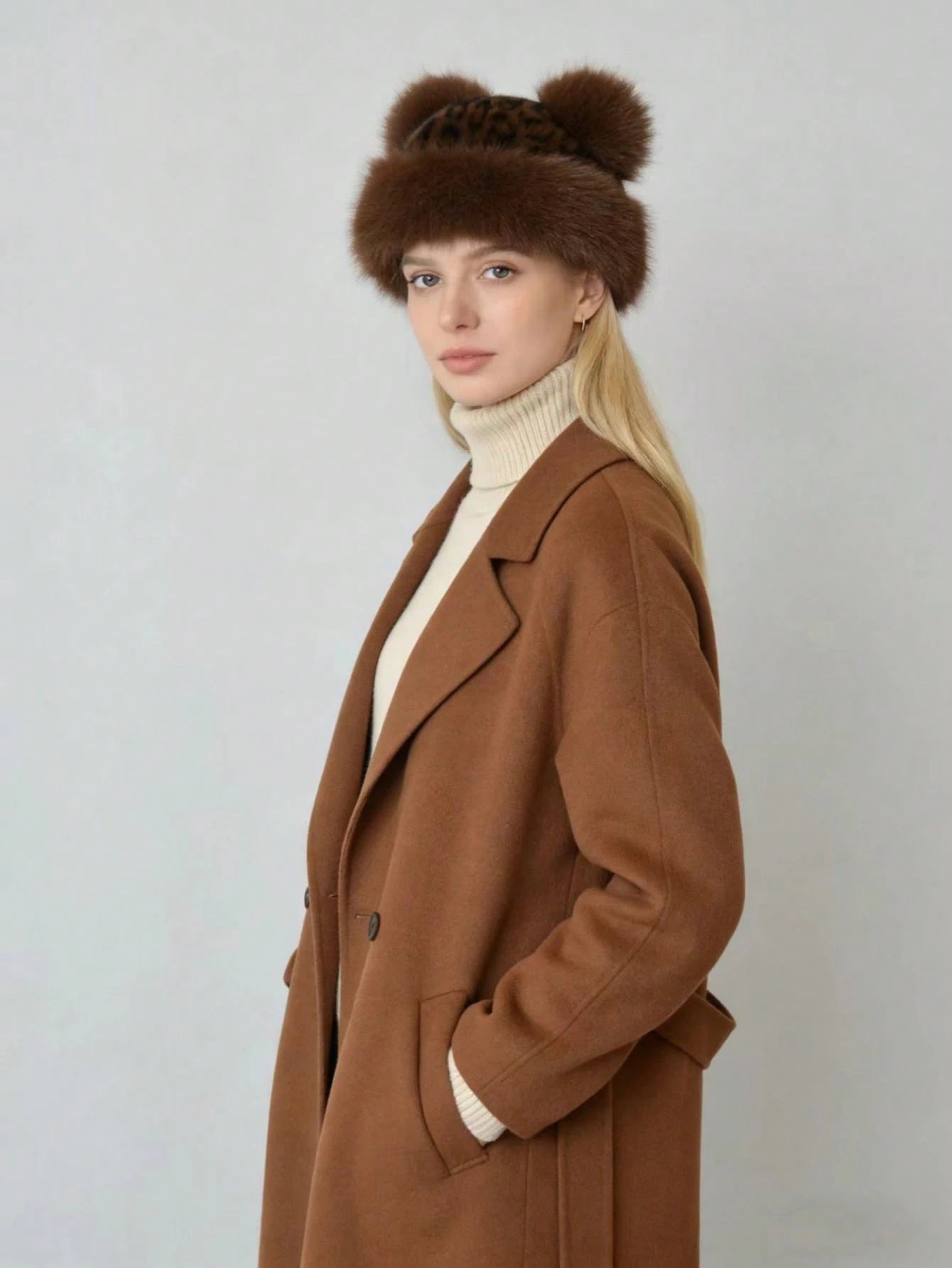 Vintage Leopard Mongolian Fur Hat