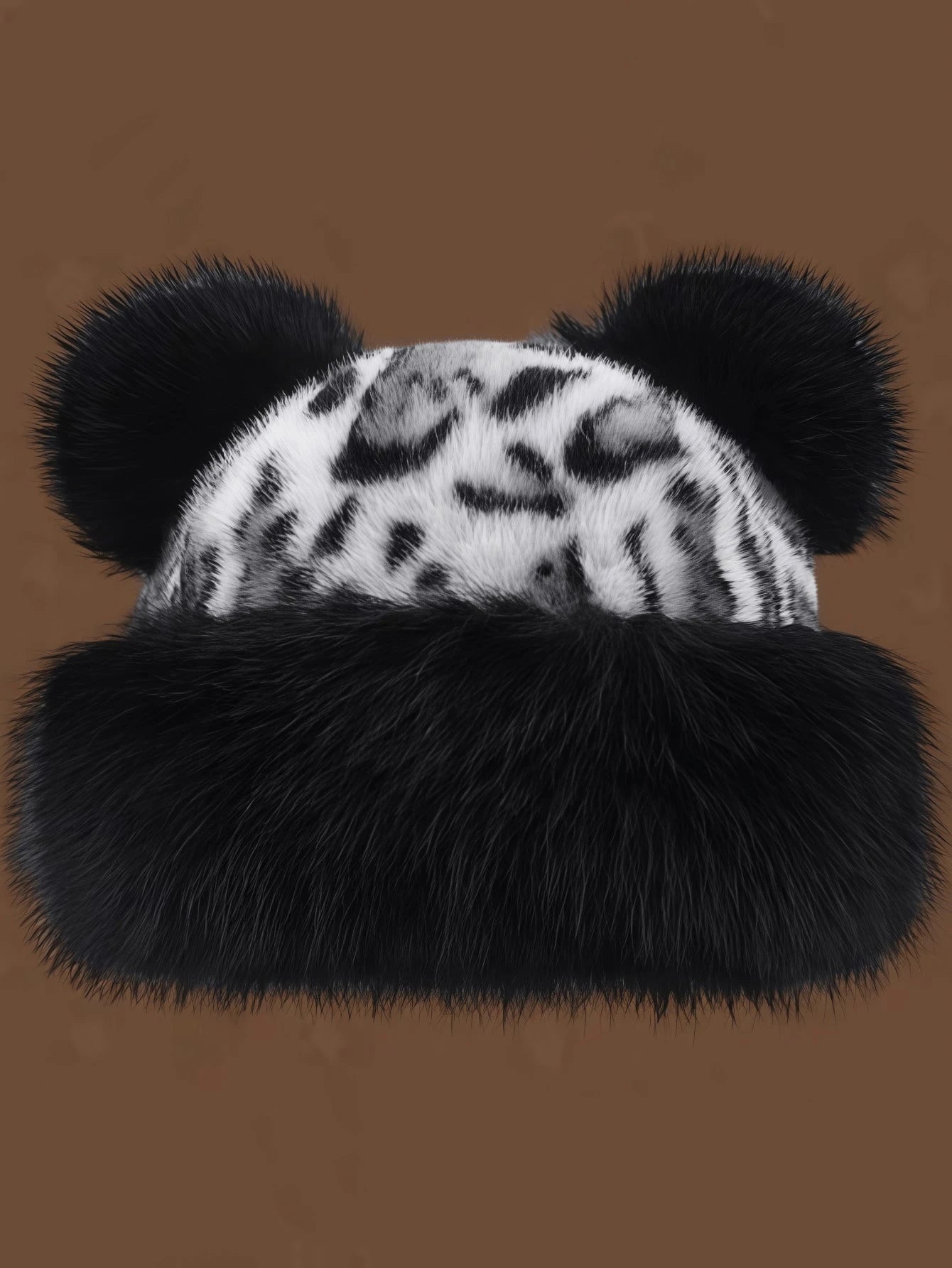 Vintage Leopard Mongolian Fur Hat