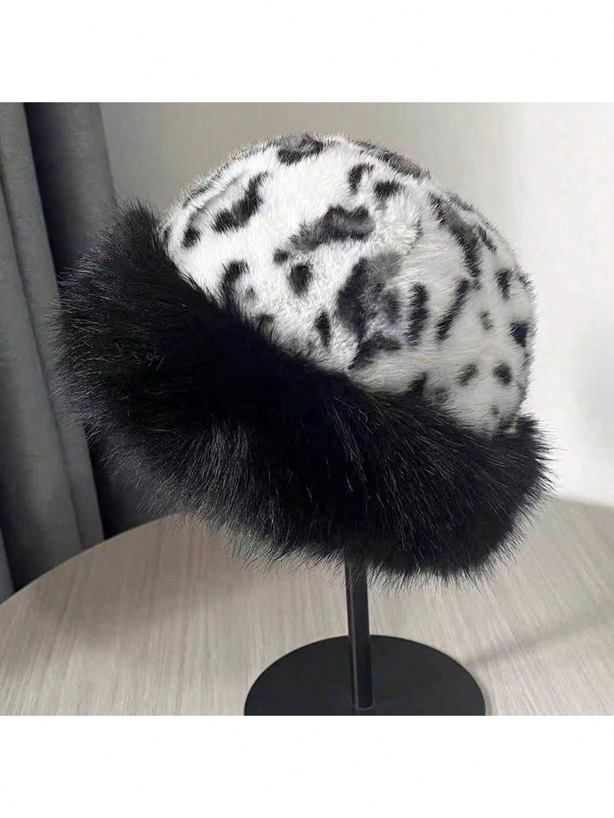 Leopard Knitted Mongolian Hat