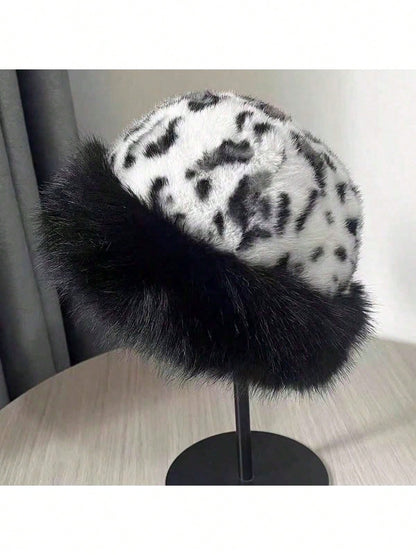 Leopard Knitted Mongolian Hat