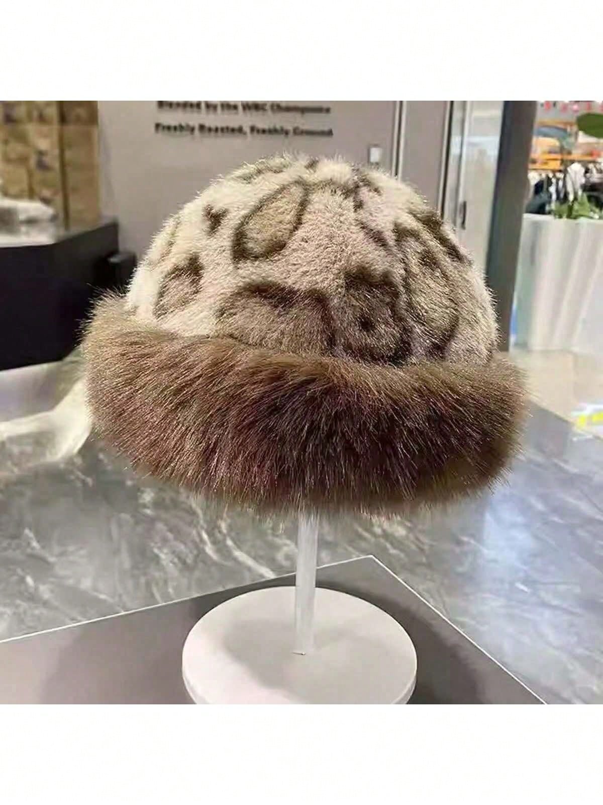 Leopard Knitted Mongolian Hat