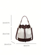 Bucket Straw Woven Shoulder Bag
