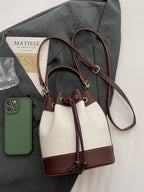 Bucket Straw Woven Shoulder Bag