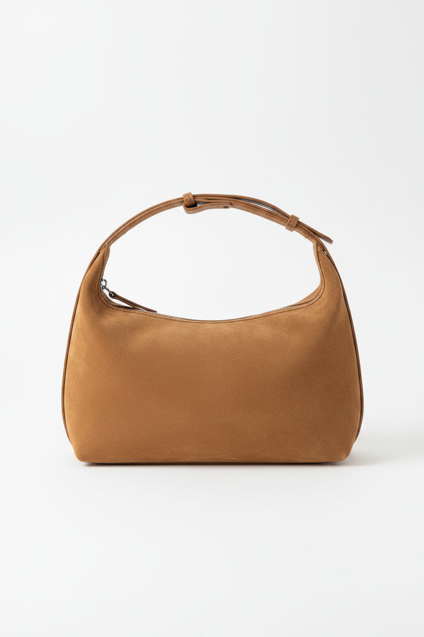 The Suede Crescent Hobo Bag
