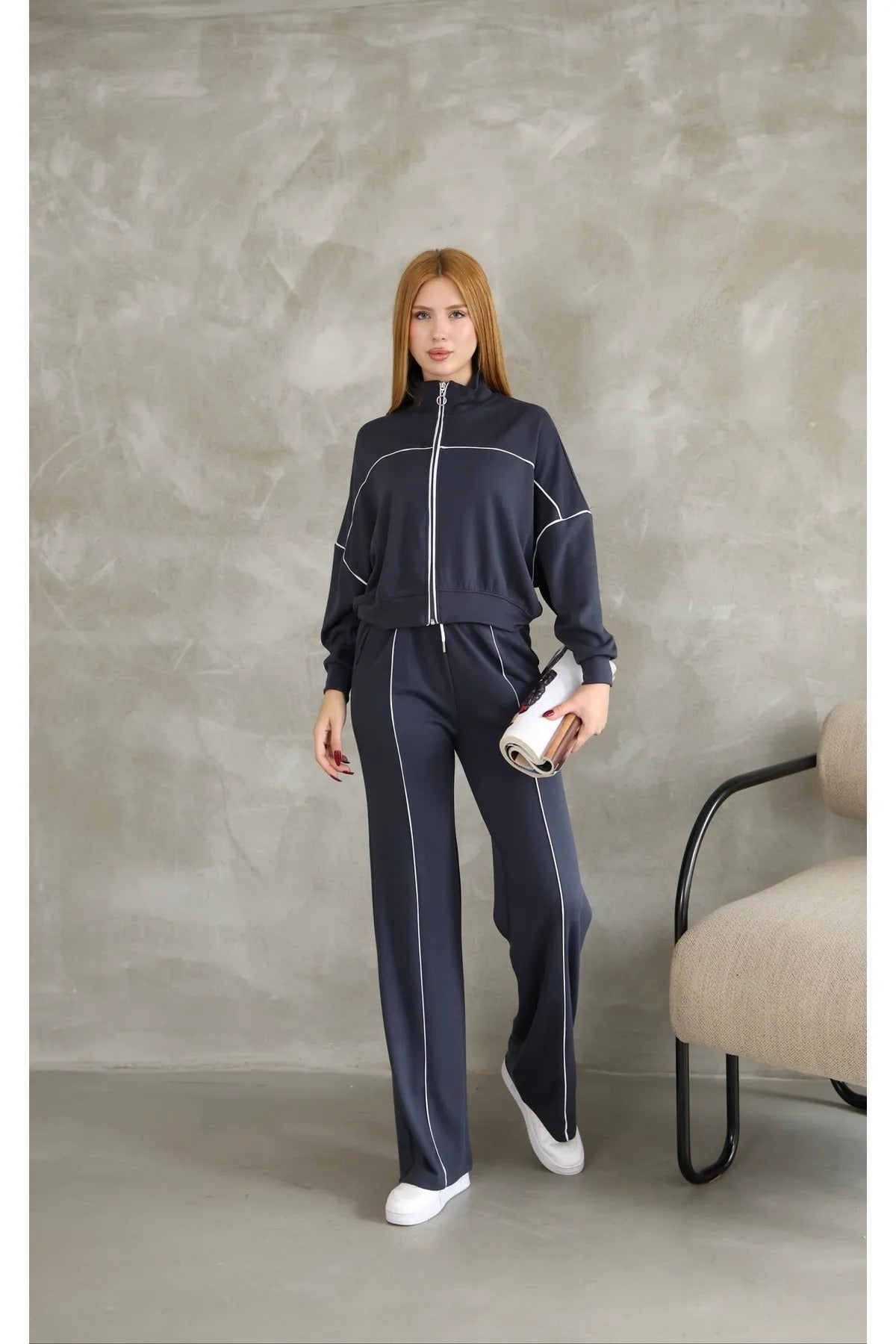 Long Sleeve Hoodie And Drawstring Waist Pant