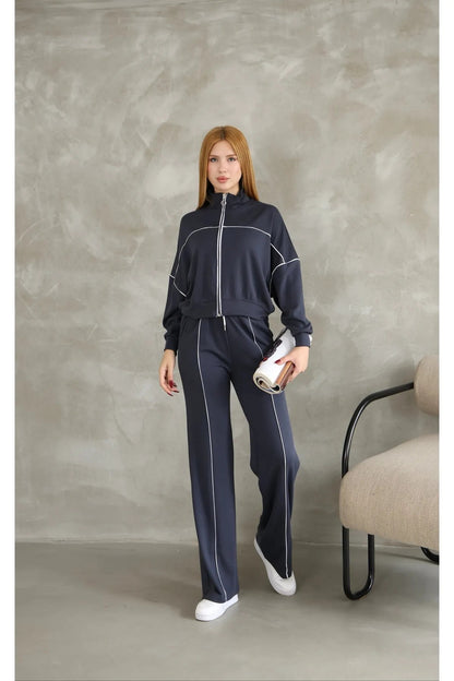 Long Sleeve Hoodie And Drawstring Waist Pant