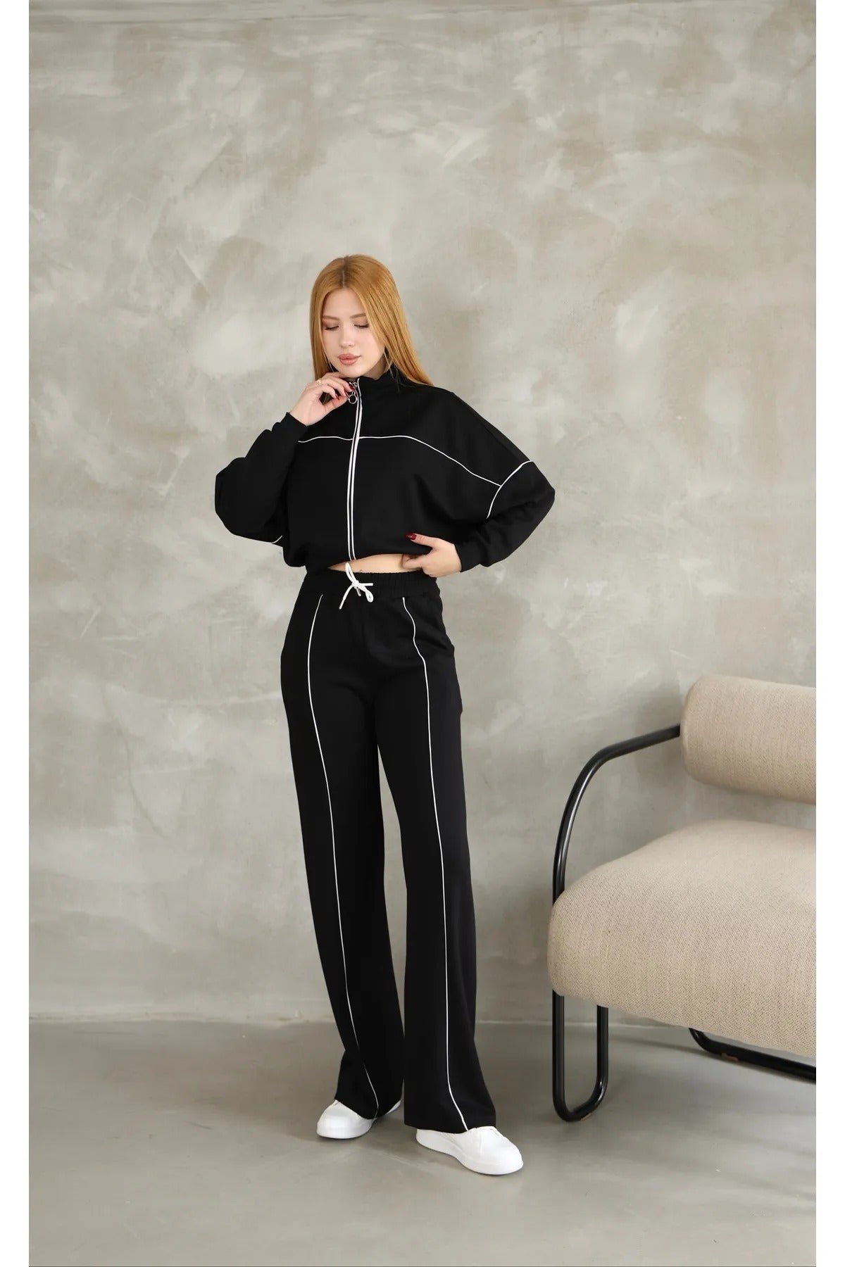 Long Sleeve Hoodie And Drawstring Waist Pants