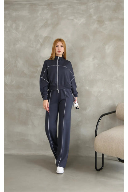 Long Sleeve Hoodie And Drawstring Waist Pant