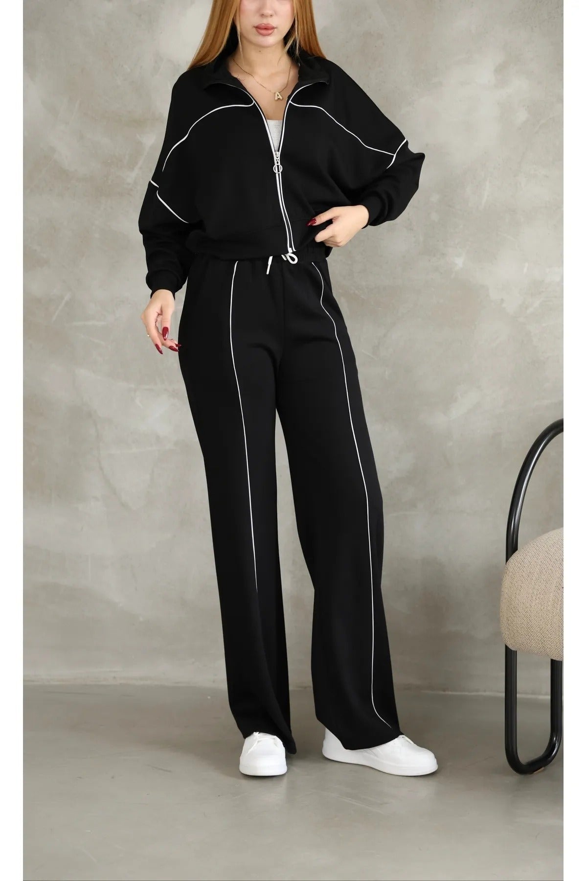 Long Sleeve Hoodie And Drawstring Waist Pants