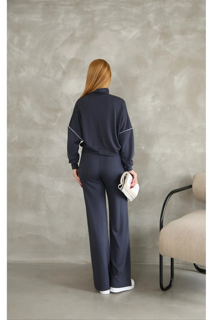 Long Sleeve Hoodie And Drawstring Waist Pant