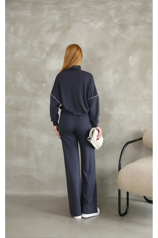 Long Sleeve Hoodie And Drawstring Waist Pant