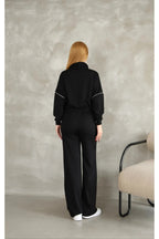 Long Sleeve Hoodie And Drawstring Waist Pants