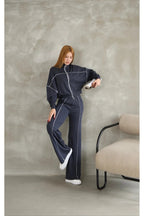 Long Sleeve Hoodie And Drawstring Waist Pant