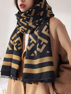 Stripes Fringe Wool Scarf
