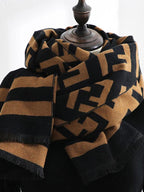 Stripes Fringe Wool Scarf