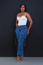 Denim Cargo Pants