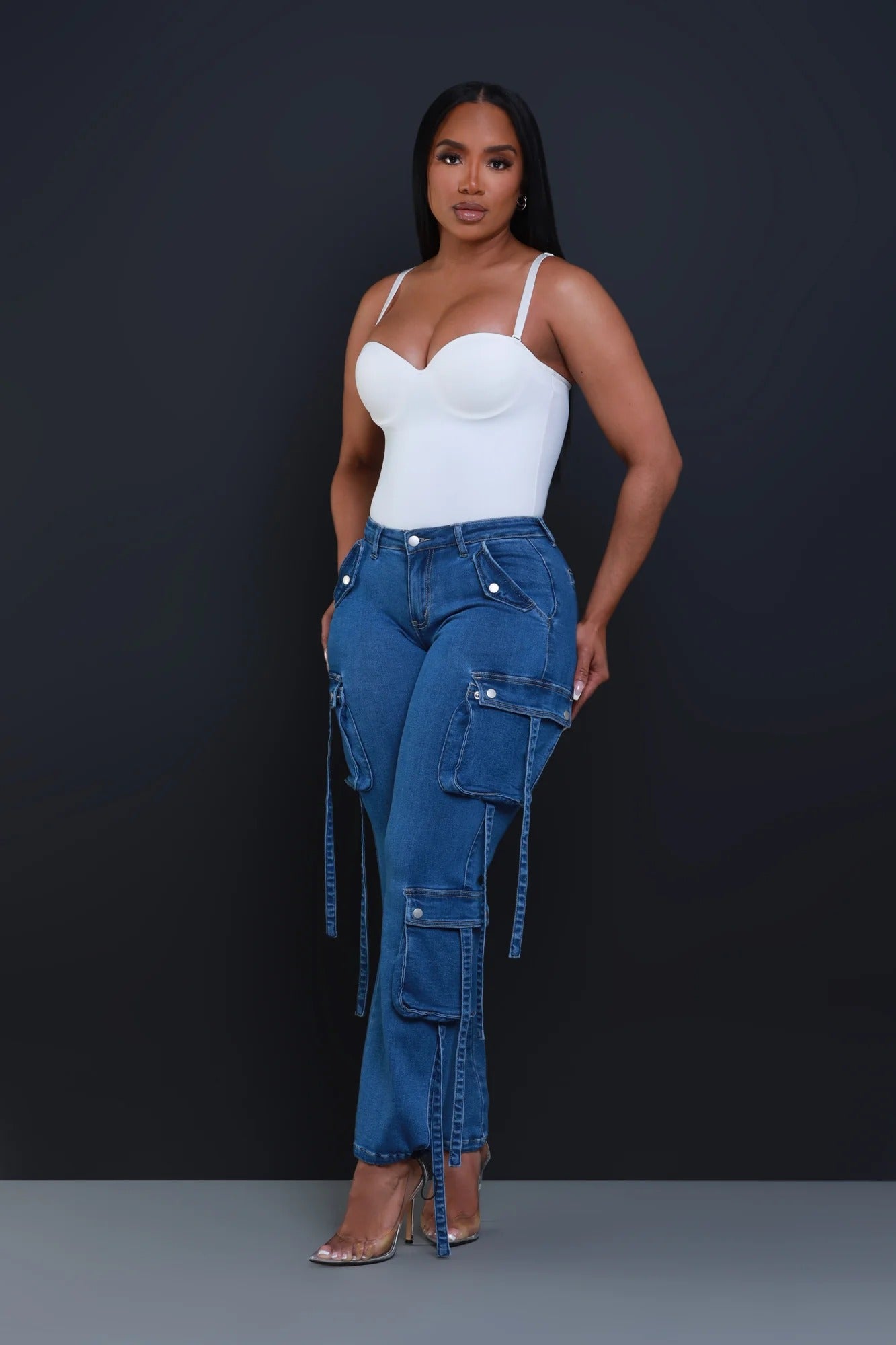 Denim Cargo Pants