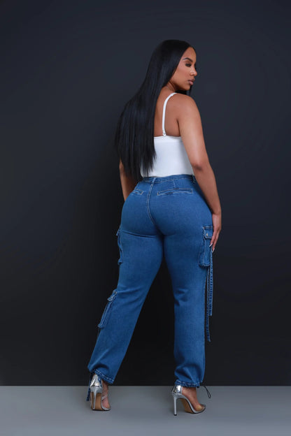 Denim Cargo Pants