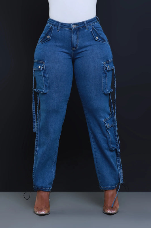 Denim Cargo Pants