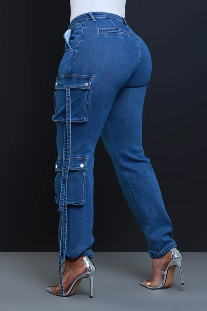 Denim Cargo Pants