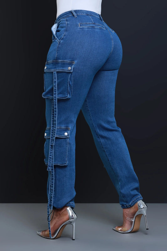 Denim Cargo Pants