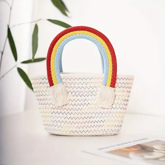 Rainbow Handle Tote Bag