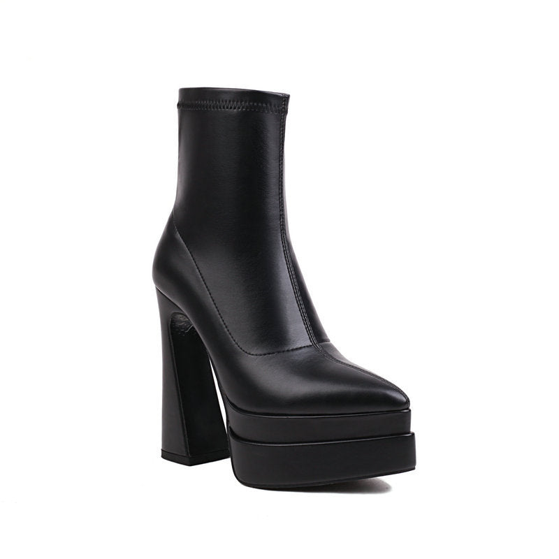 Pointed Toe Ankle Strap Boots