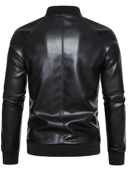 Zip-Up Leather Coat