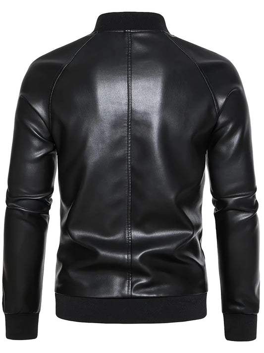 Zip-Up Leather Coat