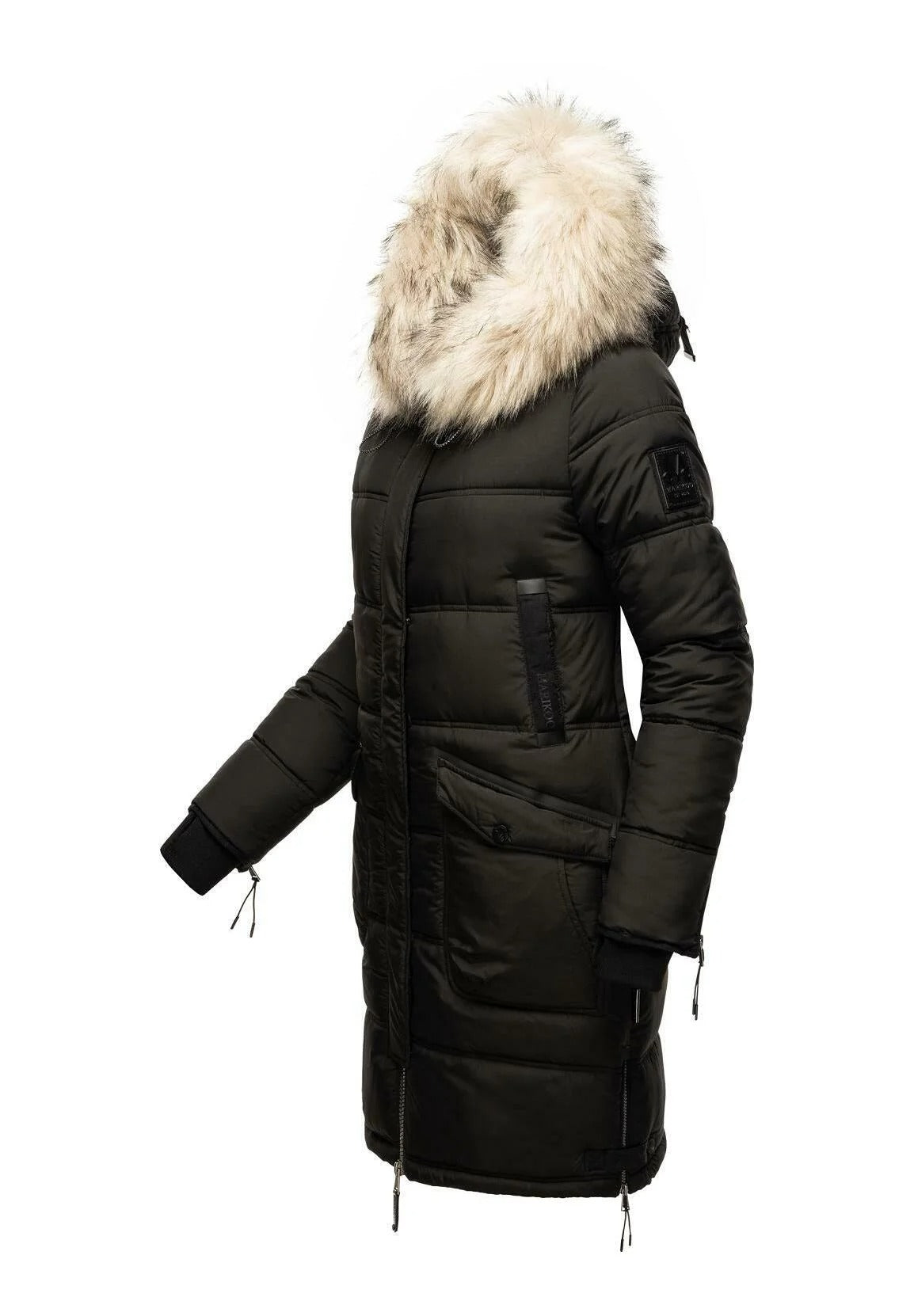 Fuzzy Trim Hooded Padded Coats