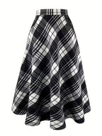 Black and white plaid skirt on a white background