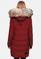 Fuzzy Trim Hooded Padded  Coat
