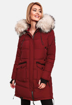Fuzzy Trim Hooded Padded  Coat