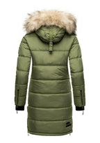 Fuzzy Trim Hooded Padded Coat