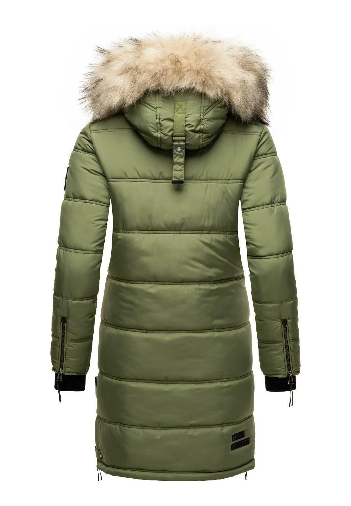 Fuzzy Trim Hooded Padded Coat