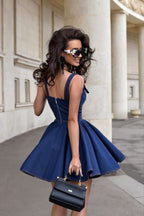 Vintage Denim Bowknot Dress