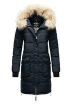 Fuzzy Trim Hooded Padded  Coats