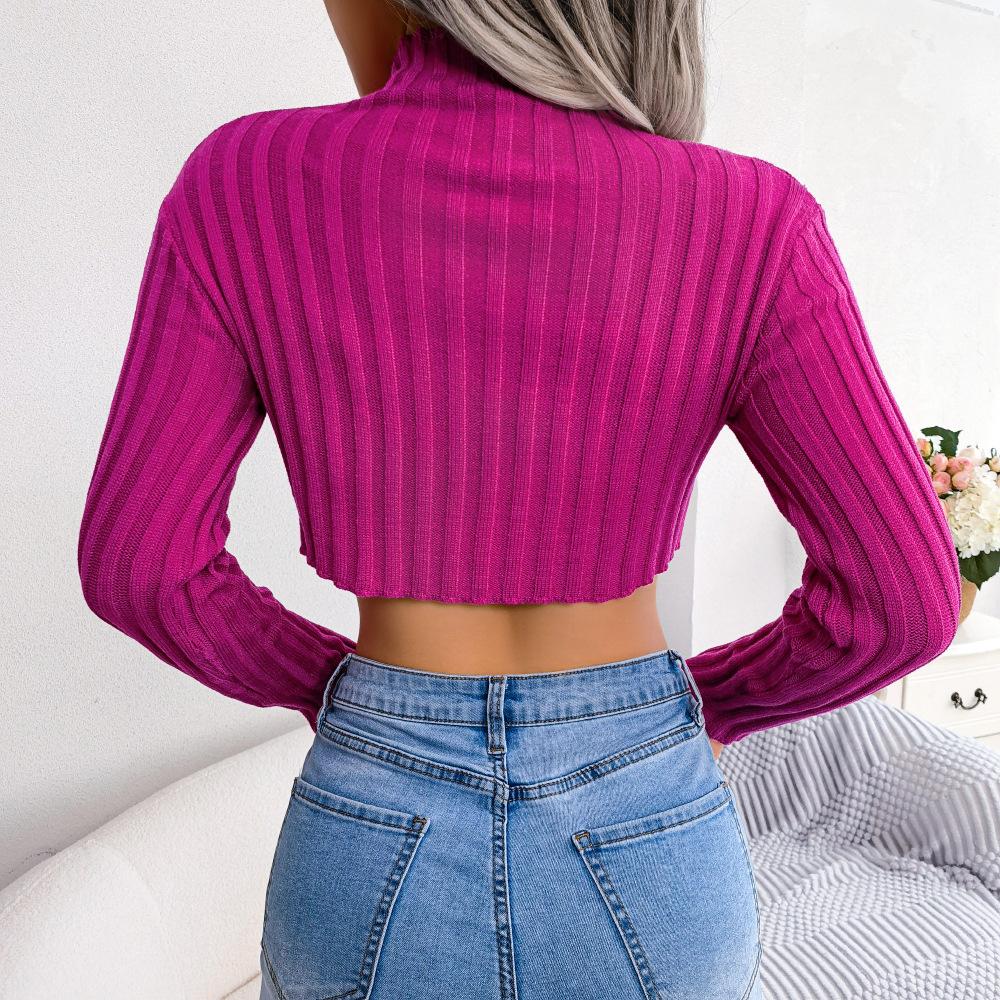 Asymmetrical Hem Crop Sweater