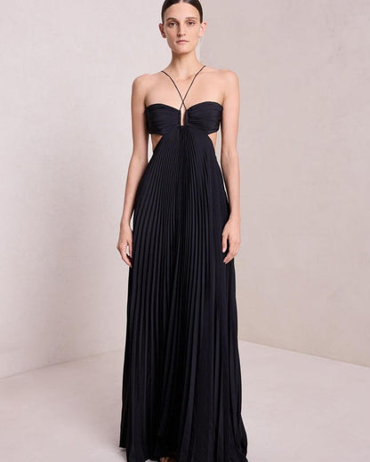 Elegant Sexy Ruched Halter Backless Dress