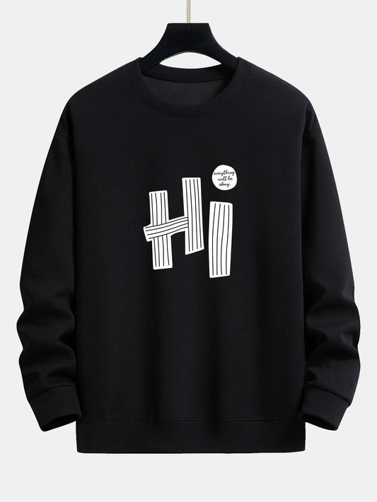 Hi Graphic Knit Sweatshirt