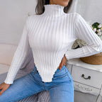 Asymmetrical Hem Crop Sweater
